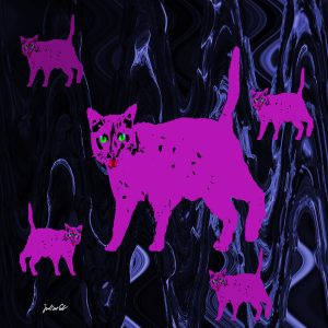 Pink Darkness - Psychedelic Cat Series